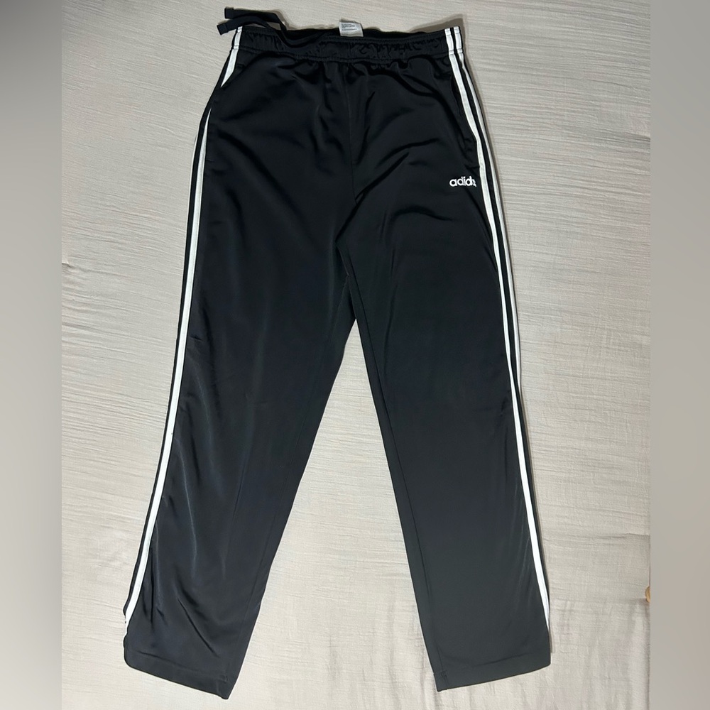 Adidas Men’s Black Joggers with White Stripes